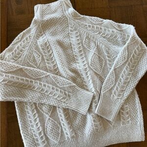 Vince Cable Knit Turtleneck Sweater - Cream